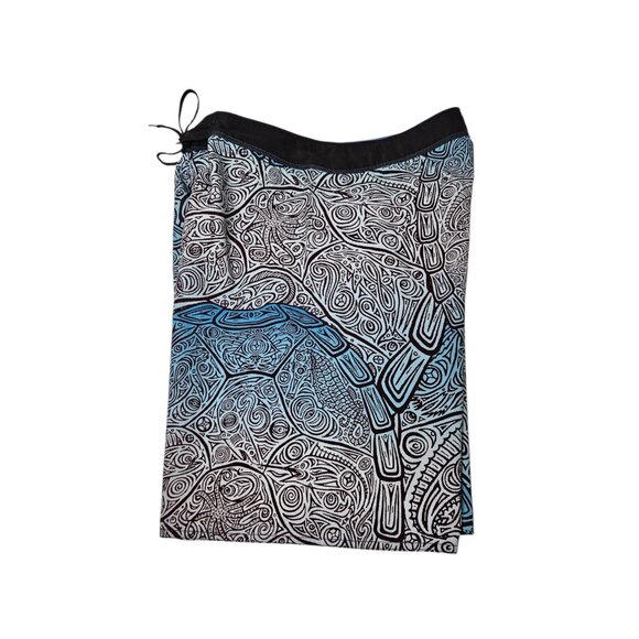 Pelagic Fish Print Board Shorts Swim Trunks Blue White Men's 37 11.5" Inseam - Picture 9 of 13